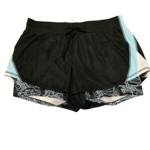 Champion Black and Light Blue Fully Lined Athletic Shorts Size XL